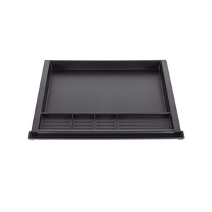 under desk pencil tray, overhead image, 23" 5 compartments to store pencils and small stationary items