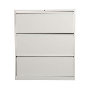 3-drawer, lateral, lockable, file cabinet, hanging file folders, hang rails, metal, beige, study, anti-tilt, counterweight, home office storage