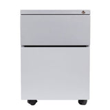 2-drawer, pedestal, file cabinet, locking system, grey, castors, mobile, moves easily, home, office, gavoa