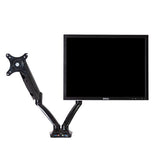 dual black monitor arm, ergonomic, audio port, usb port