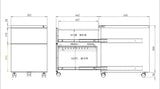 2-drawer file cabinet, specification sheet