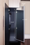 closet, retractable, pull-out, full-length, pivoting mirror, closet organizer, dimensions, storage solution