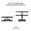 PLUS II – 32” Lift Sit Stand Height Adjustable Desktop Converter - Black