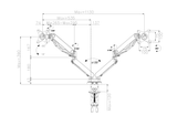 grey dual moniotr arm line drawing