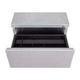 2-drawer, lock, pencil tray, organization, storage, files, hanging files, grey, mobile, pedestal, casters