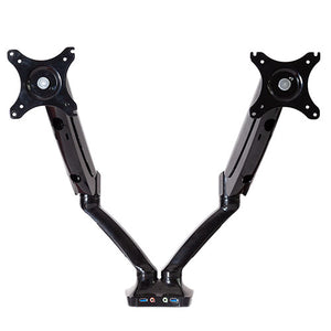 dual monitor arm desk mounts, height adjustable, gas spring