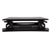 front view of the plus desk converter black model with a 35" wide platform