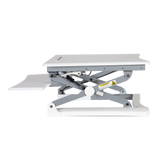 Height adjustable workstation desk converter. 12 options for smooth height adjustments, gas spring, 2 levers